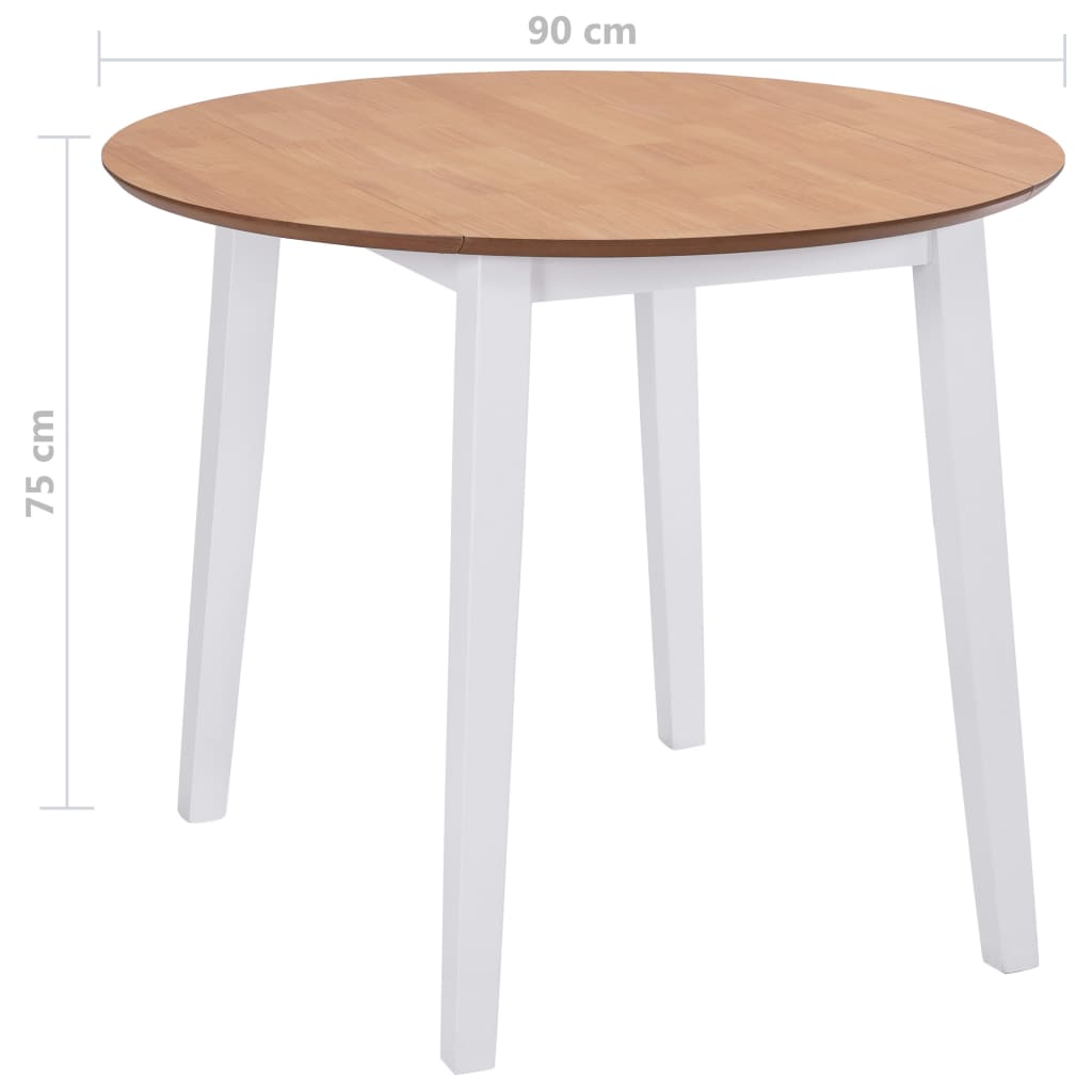 Table à manger ronde à abattant MDF blanc