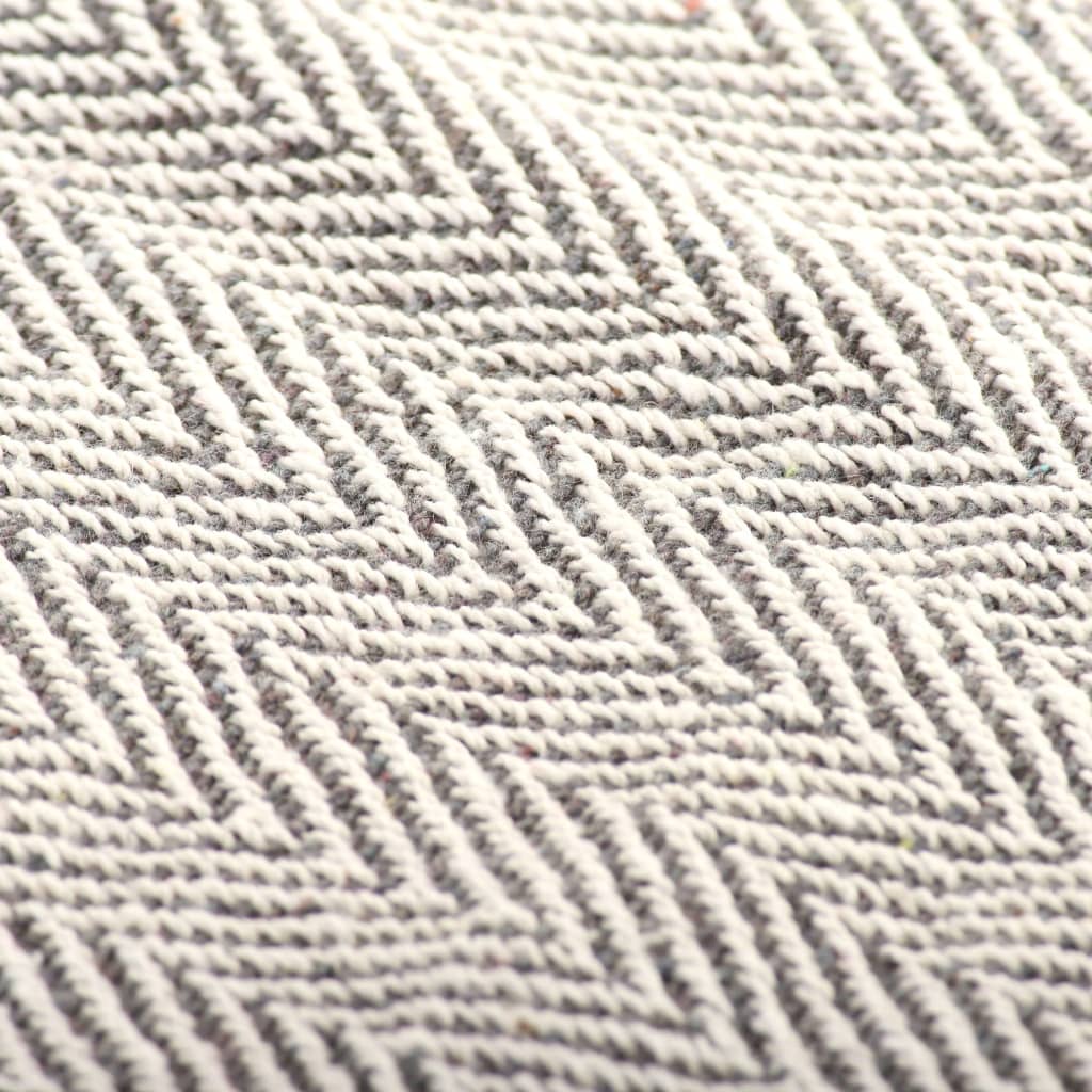 Couverture coton à chevrons 125x150 cm Gris