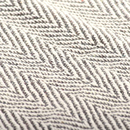 Couverture coton à chevrons 125x150 cm Gris