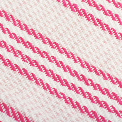 Couverture coton à rayures 125x150 cm Rose et Blanc