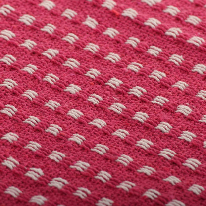 Couverture coton à carreaux 160x210 cm Rose