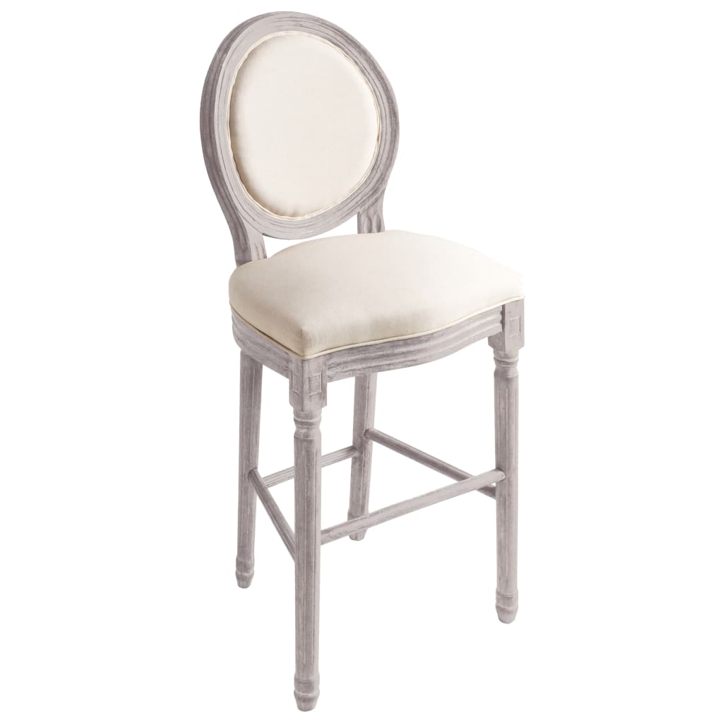 Tabourets de bar lot de 2 blanc lin