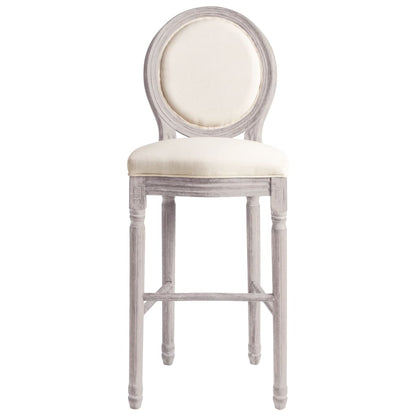 Tabourets de bar lot de 2 blanc lin