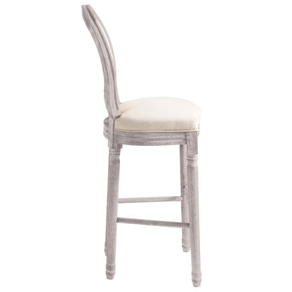 Tabourets de bar lot de 2 blanc lin