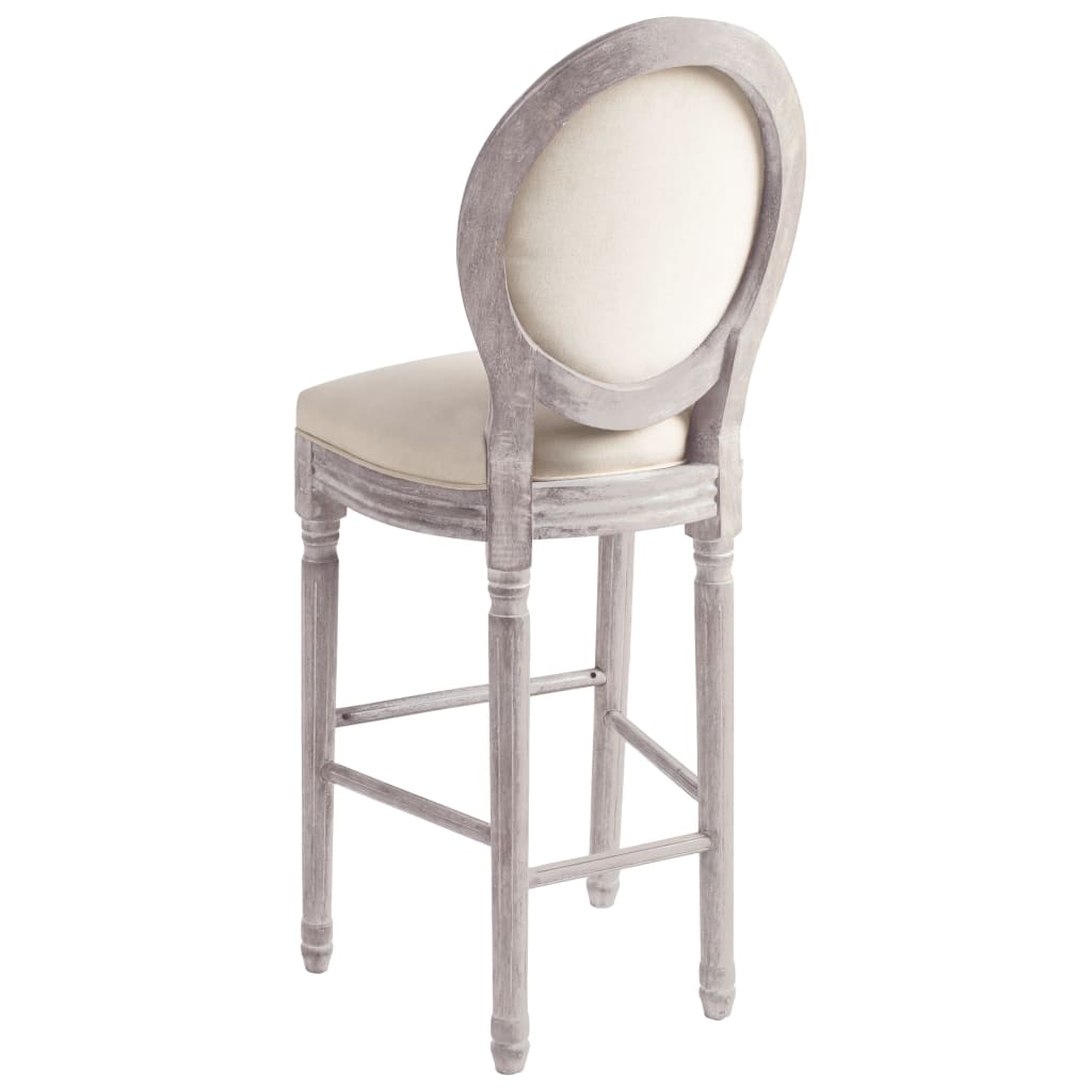 Tabourets de bar lot de 2 blanc lin