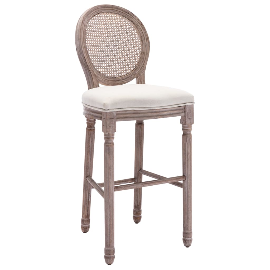 Tabourets de bar lot de 2 blanc lin