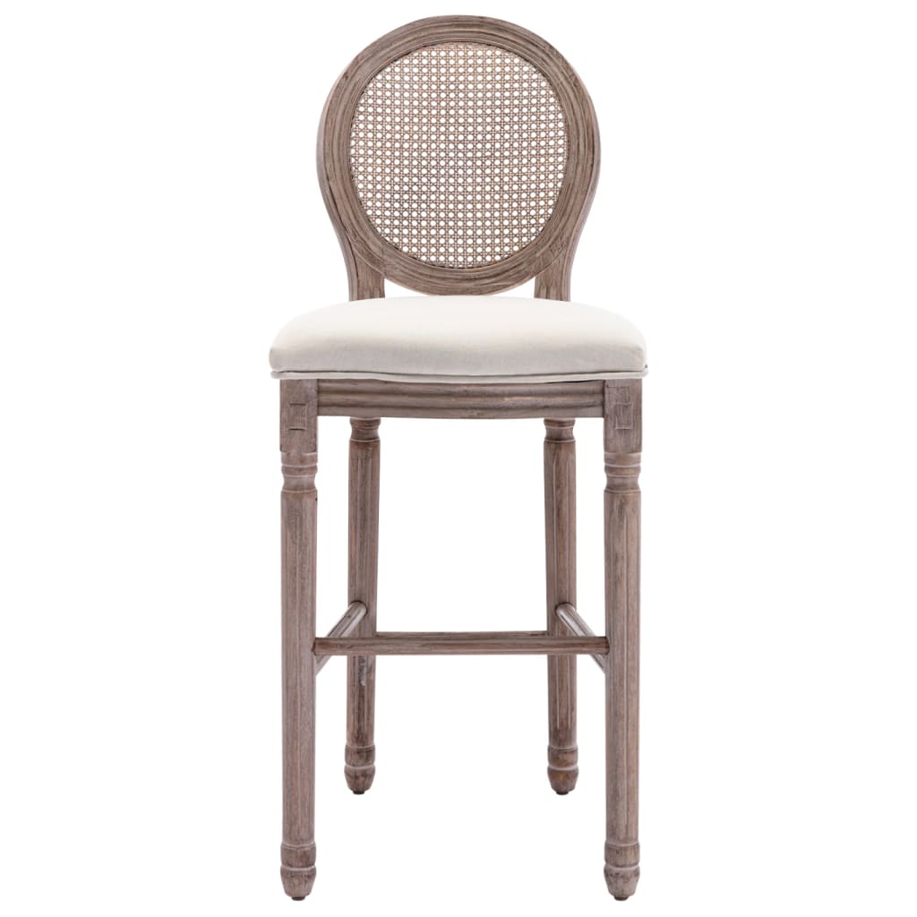 Tabourets de bar lot de 2 blanc lin