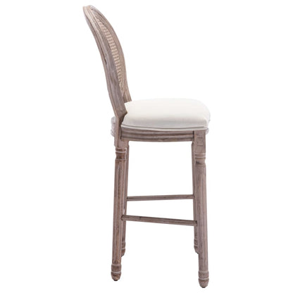 Tabourets de bar lot de 2 blanc lin