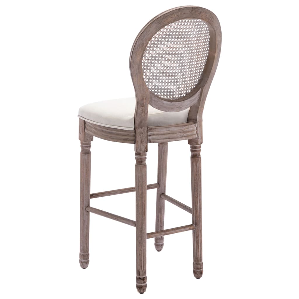 Tabourets de bar lot de 2 blanc lin