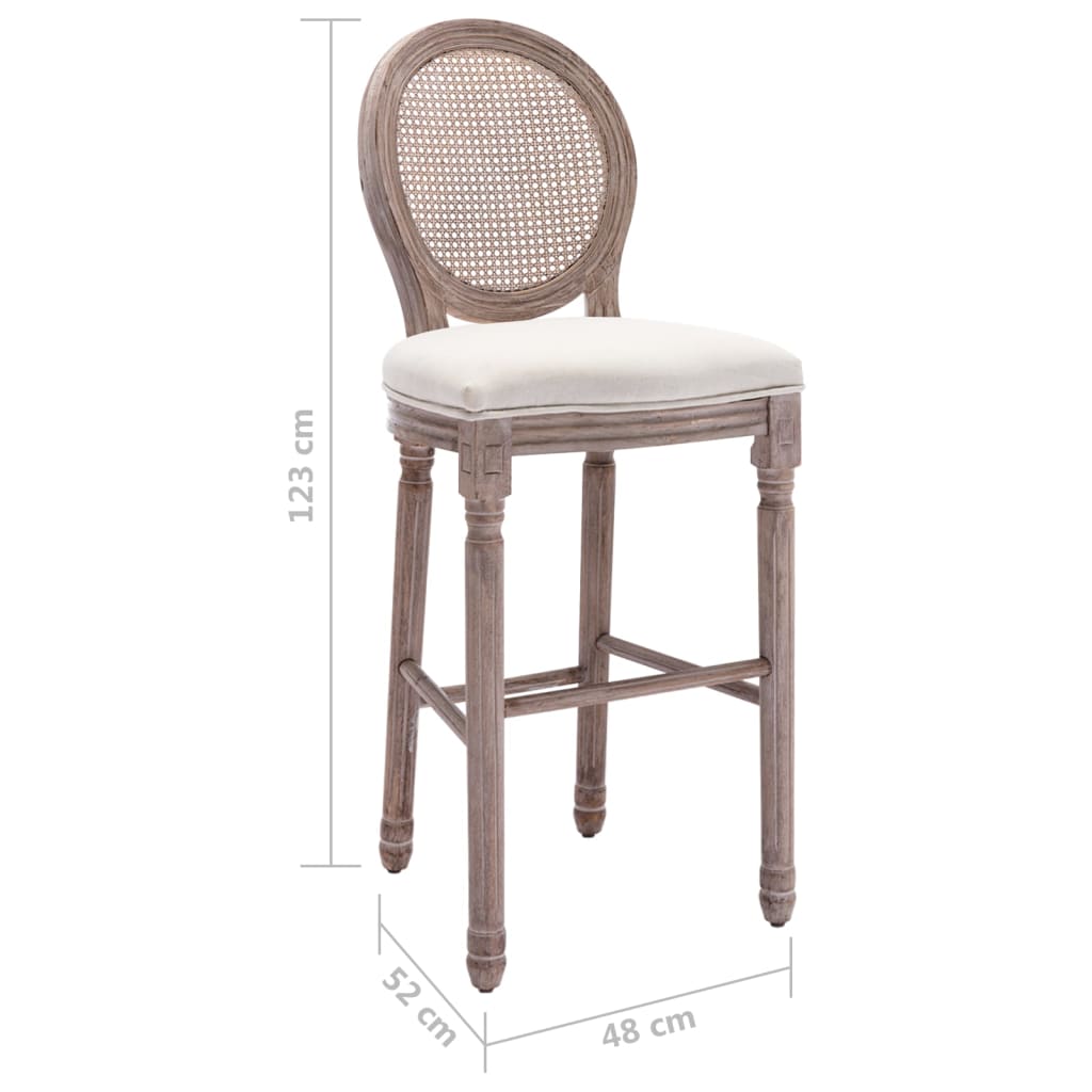 Tabourets de bar lot de 2 blanc lin