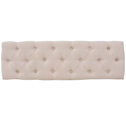 Banc Lin Bois massif 110 x 38 x 48 cm Blanc crème