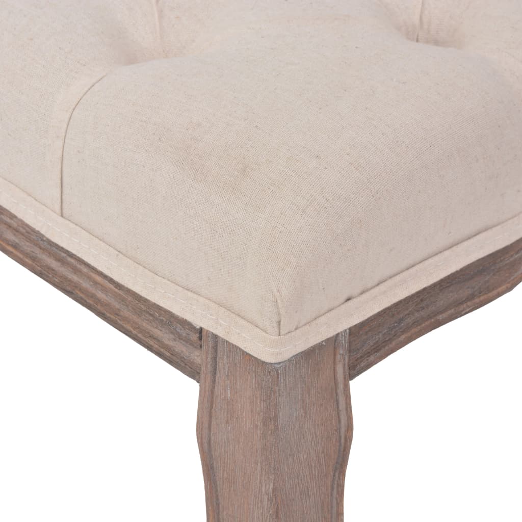 Banc Lin Bois massif 110 x 38 x 48 cm Blanc crème