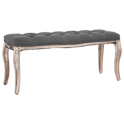 Banc Lin Bois solide 110x38x48 cm Gris foncé