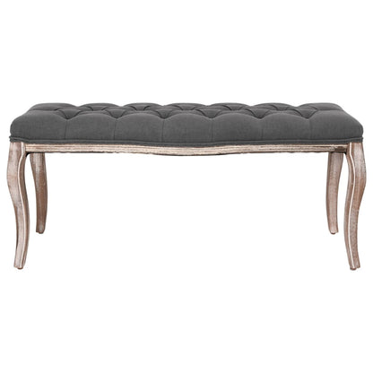 Banc Lin Bois solide 110x38x48 cm Gris foncé