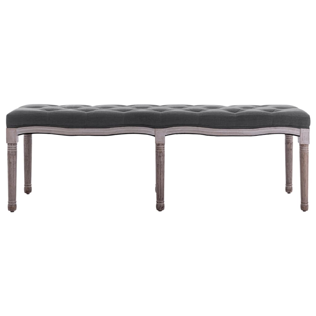 Banc Lin Bois solide 150x40x48 cm Gris foncé