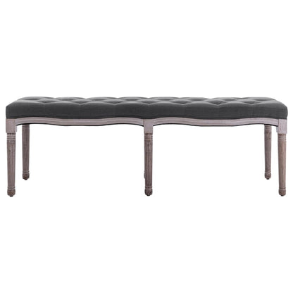 Banc Lin Bois solide 150x40x48 cm Gris foncé