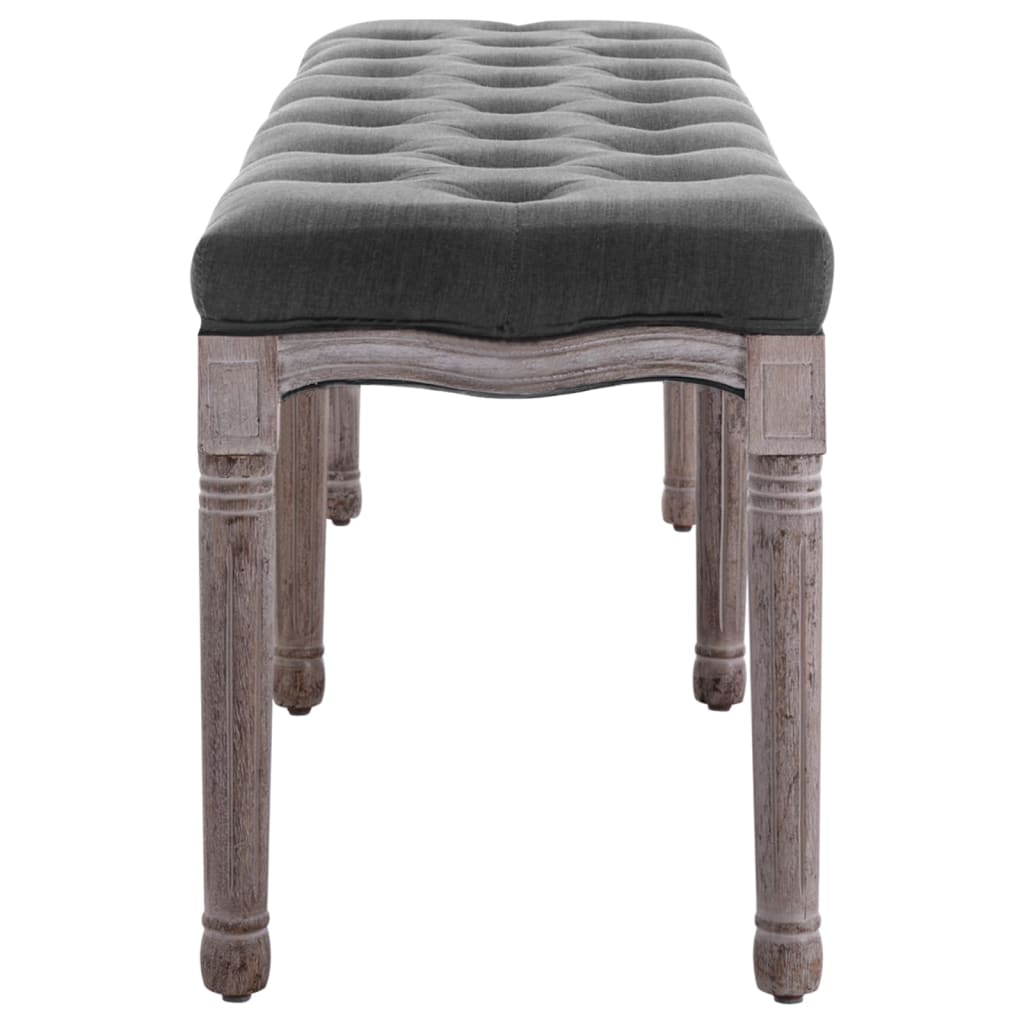 Banc Lin Bois solide 150x40x48 cm Gris foncé