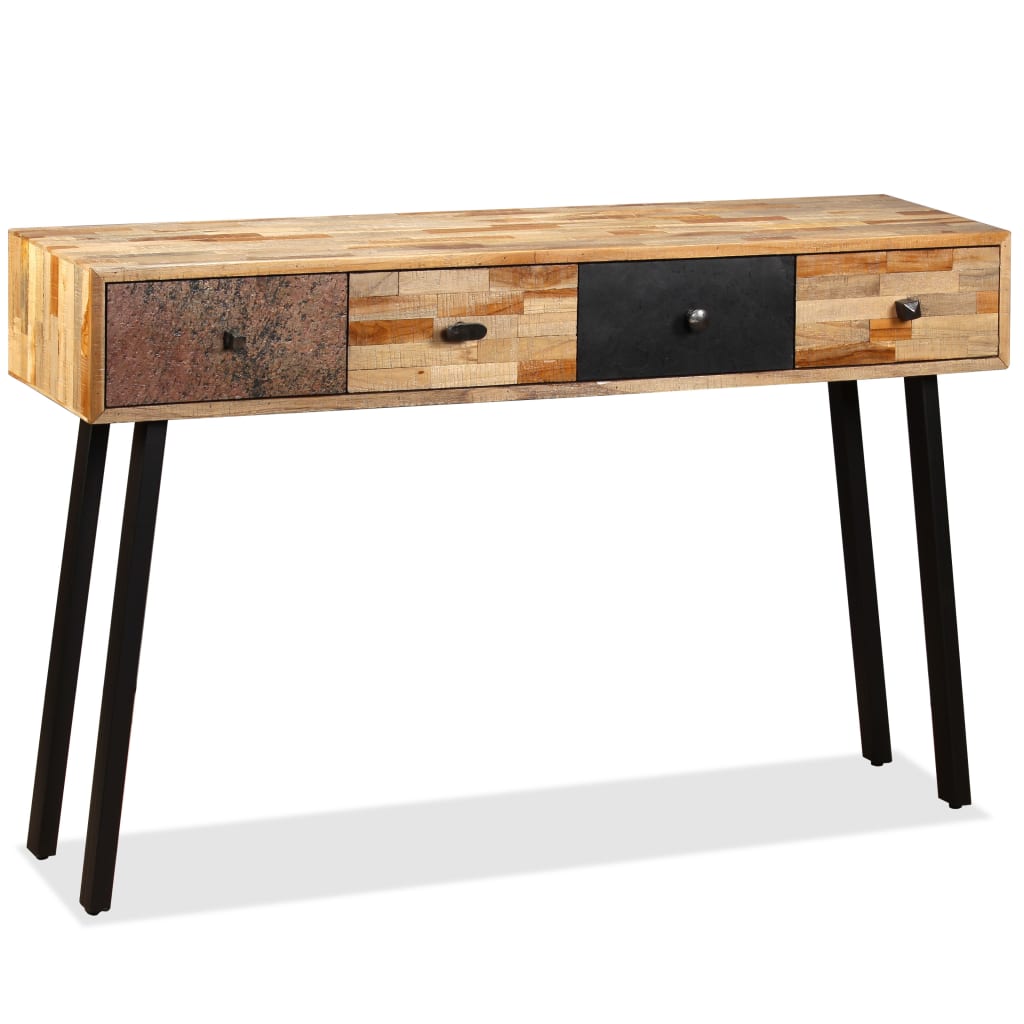 Table console Teck massif de récupération 120 x 30 x 76 cm