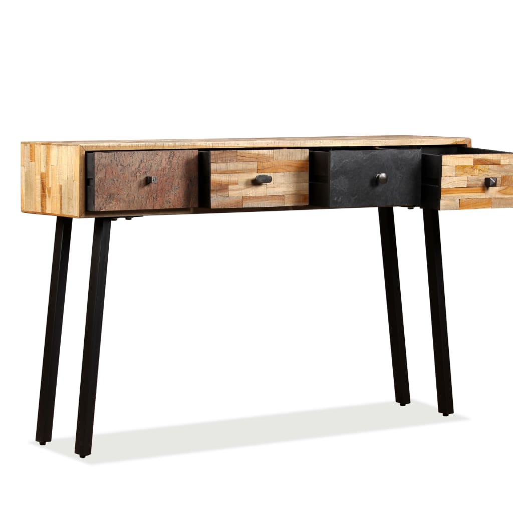 Table console Teck massif de récupération 120 x 30 x 76 cm