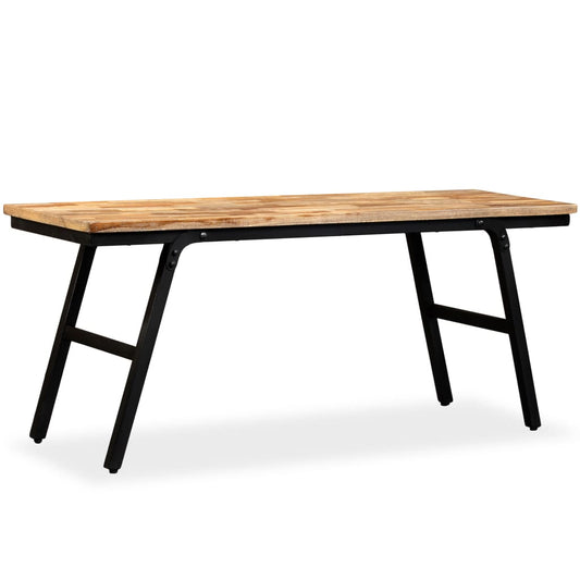 Banc Teck de récupération et acier 110 x 35 x 45 cm