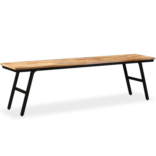 Banc Teck de récupération et acier 160 x 35 x 45 cm