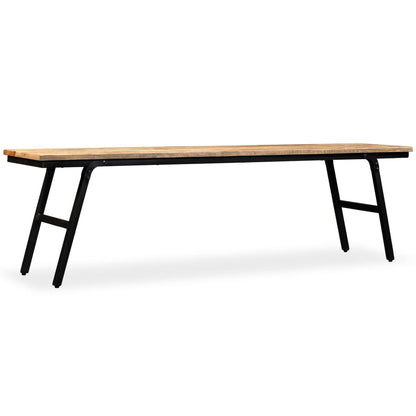 Banc Teck de récupération et acier 160 x 35 x 45 cm