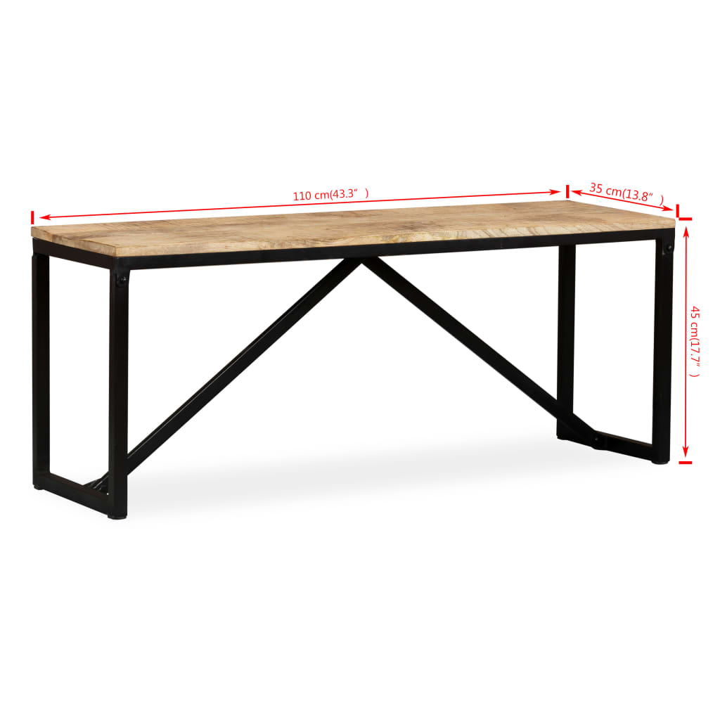 Banc 110 x 35 x 45 cm Bois de manguier massif