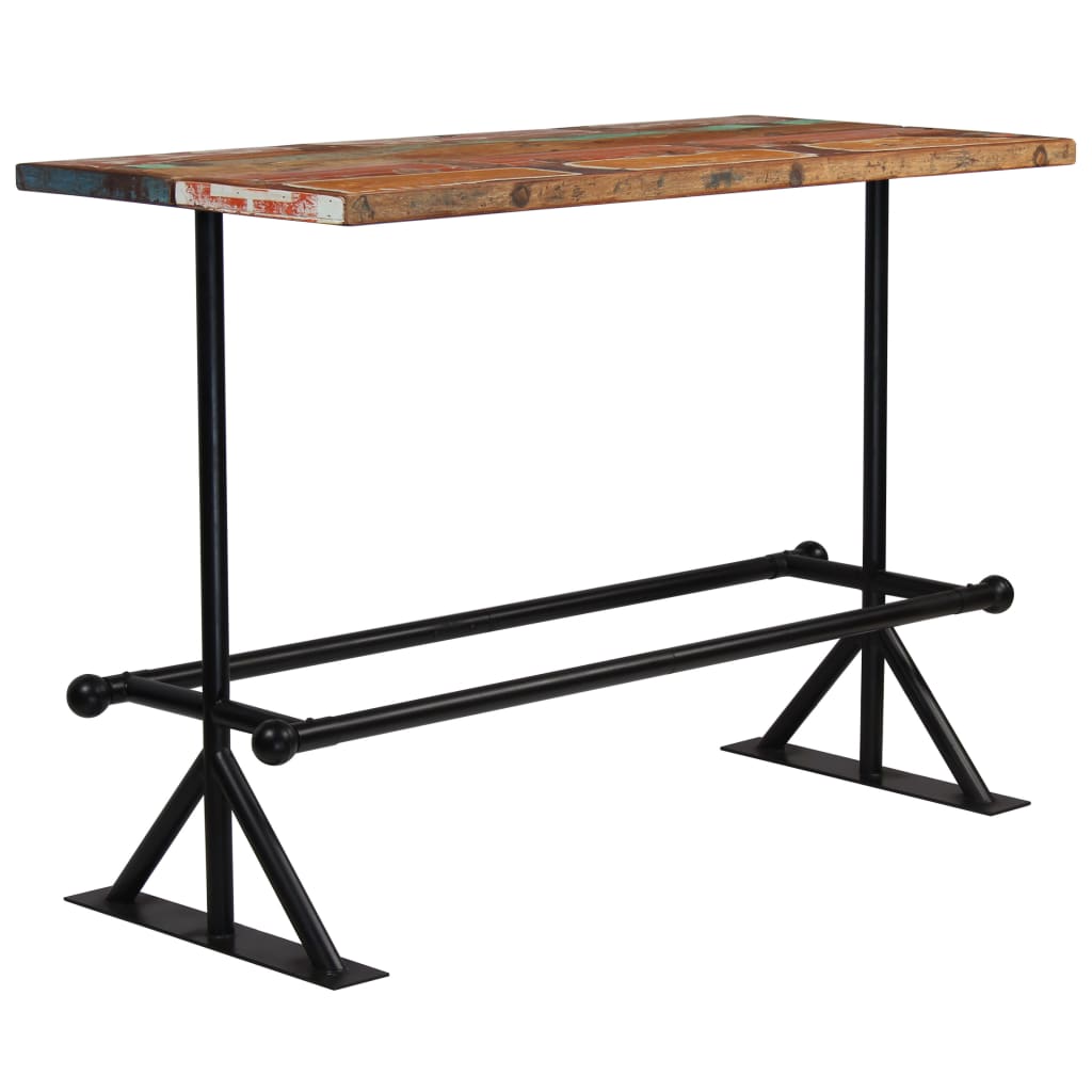 Table de bar Bois récupération massif Multicolore 150x70x107 cm