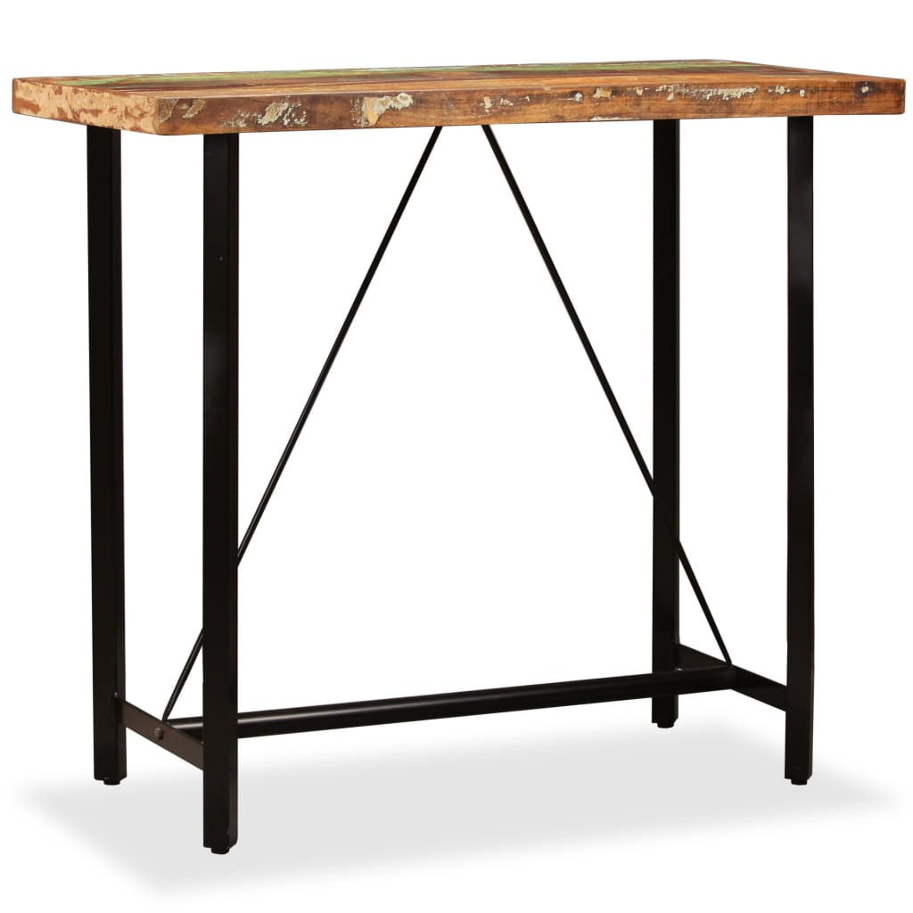 Table de bar Bois massif de récupération 120x60x107 cm