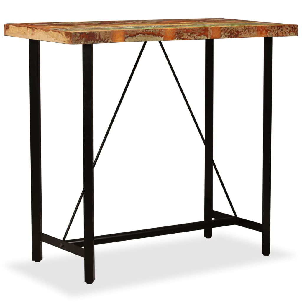 Table de bar Bois massif de récupération 120x60x107 cm