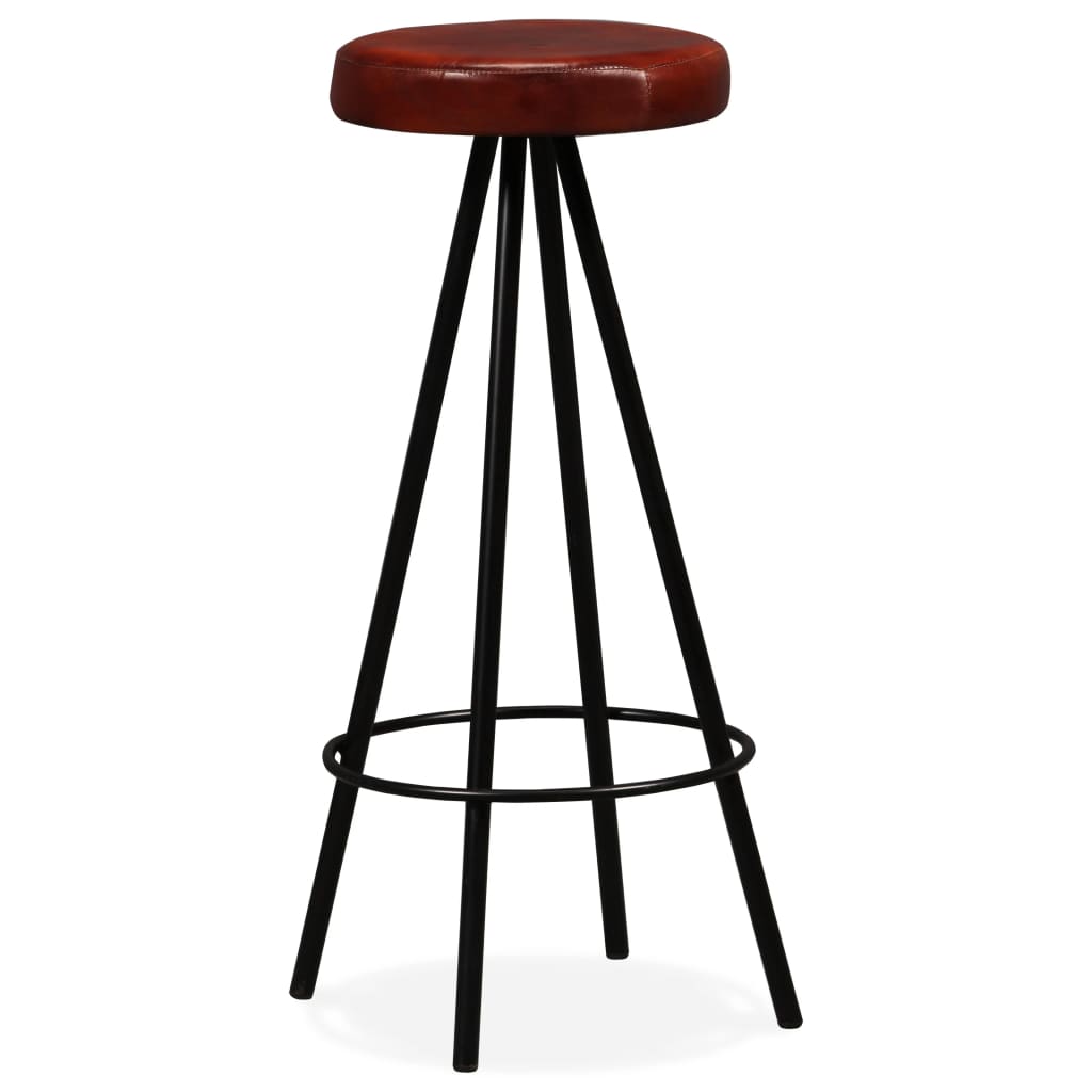 Tabourets de bar lot de 4 cuir véritable