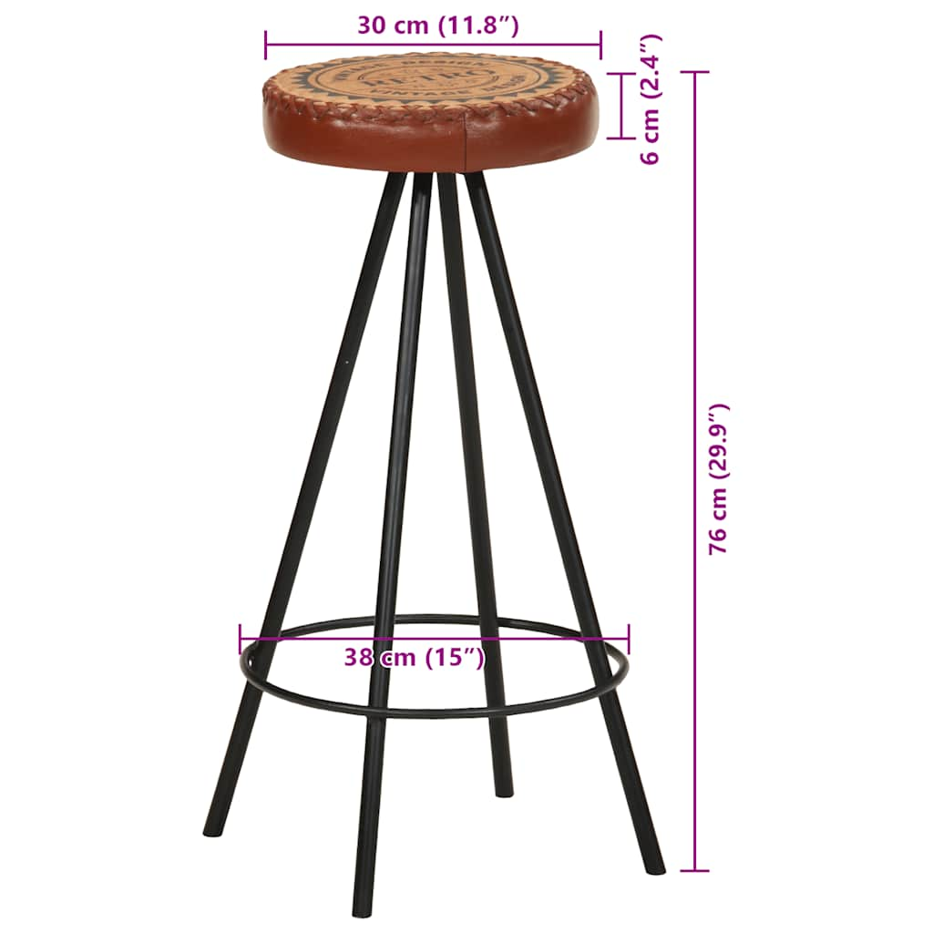 Tabourets de bar lot de 4 cuir véritable