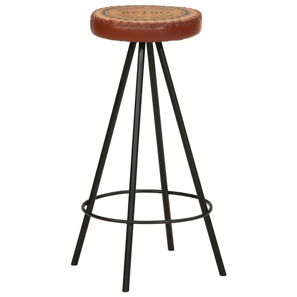 Tabourets de bar lot de 4 cuir véritable