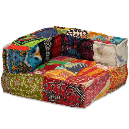 Pouf modulaire à 4 places Patchwork Tissu