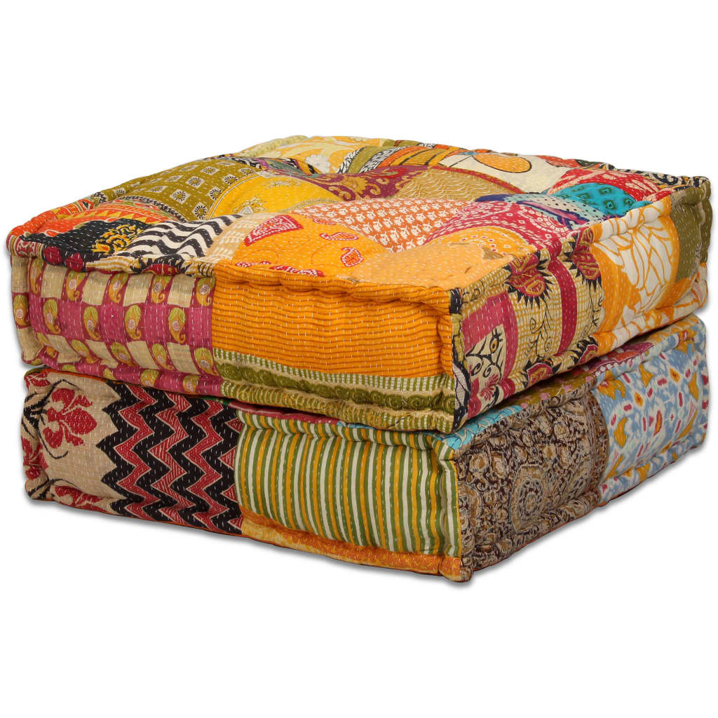 Pouf modulaire à 4 places Patchwork Tissu