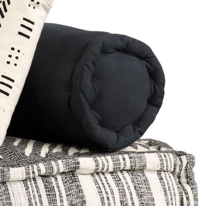 Pouf modulaire à 2 places Gris rayé Tissu