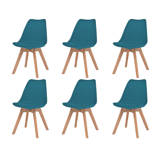 Chaises à manger lot de 6 Turquoise Plastique