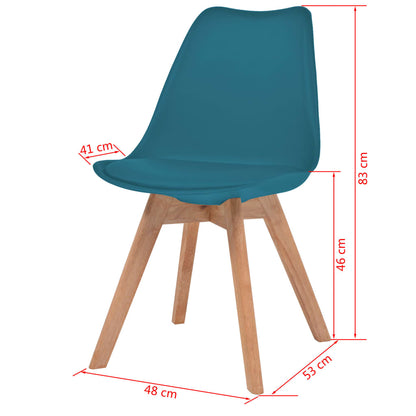 Chaises à manger lot de 6 Turquoise Plastique