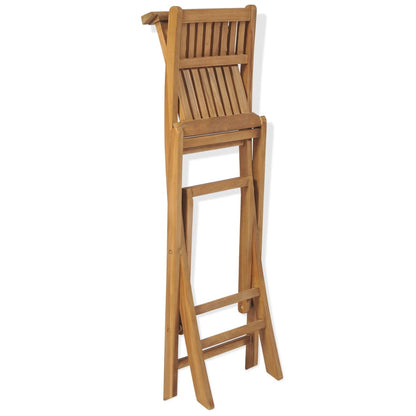 Tabourets pliables de bar d'extérieur lot de 2 bois teck solide