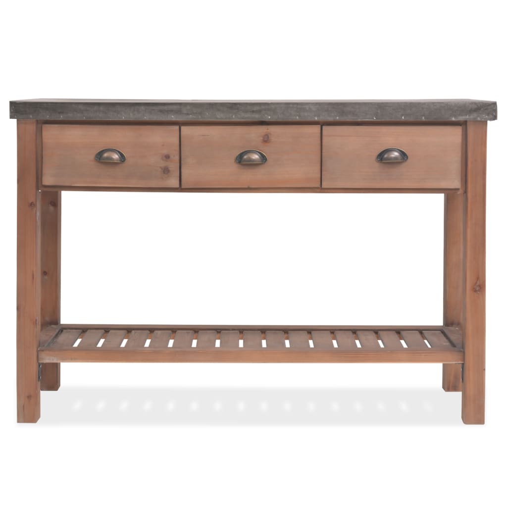 Table console Bois massif de sapin 122 x 35 x 80 cm