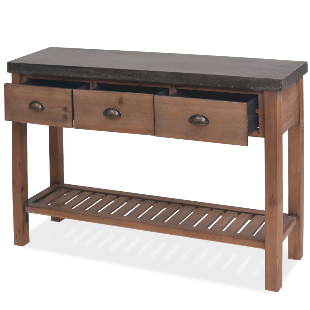 Table console Bois massif de sapin 122 x 35 x 80 cm