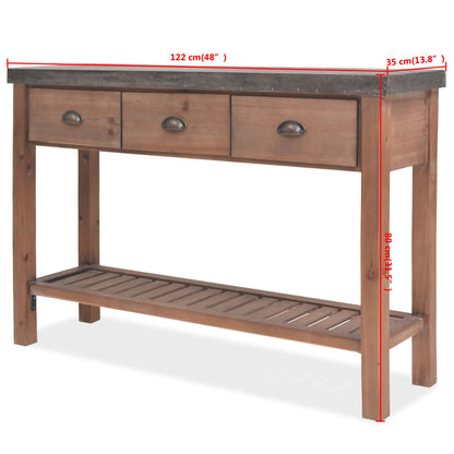 Table console Bois massif de sapin 122 x 35 x 80 cm