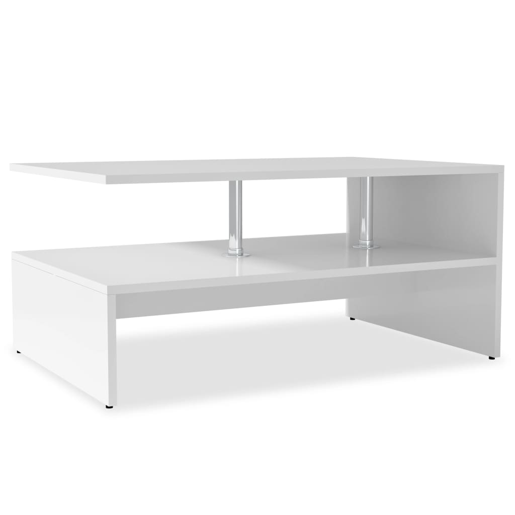 Table basse Bois d'ingénierie 90x59x42 cm Blanc