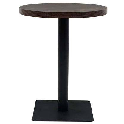 Table de bistro MDF et acier Rond 60 x 75 cm Frêne foncé