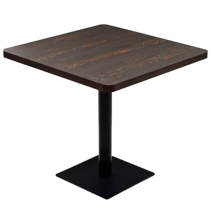 Table de bistro MDF et acier Carré 80 x 80 x 75 cm Frêne foncé