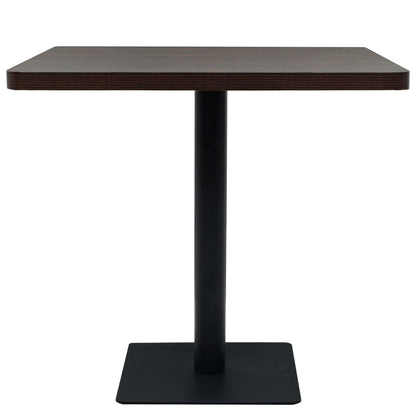 Table de bistro MDF et acier Carré 80 x 80 x 75 cm Frêne foncé