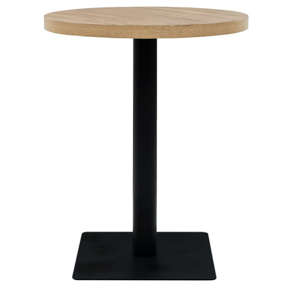 Table de bistro MDF et acier Rond 60 x 75 cm Couleur de chêne