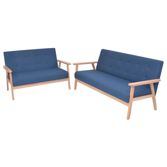 Ensemble de canapé 2 pcs Tissu bleu