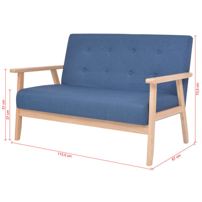 Ensemble de canapé 2 pcs Tissu bleu