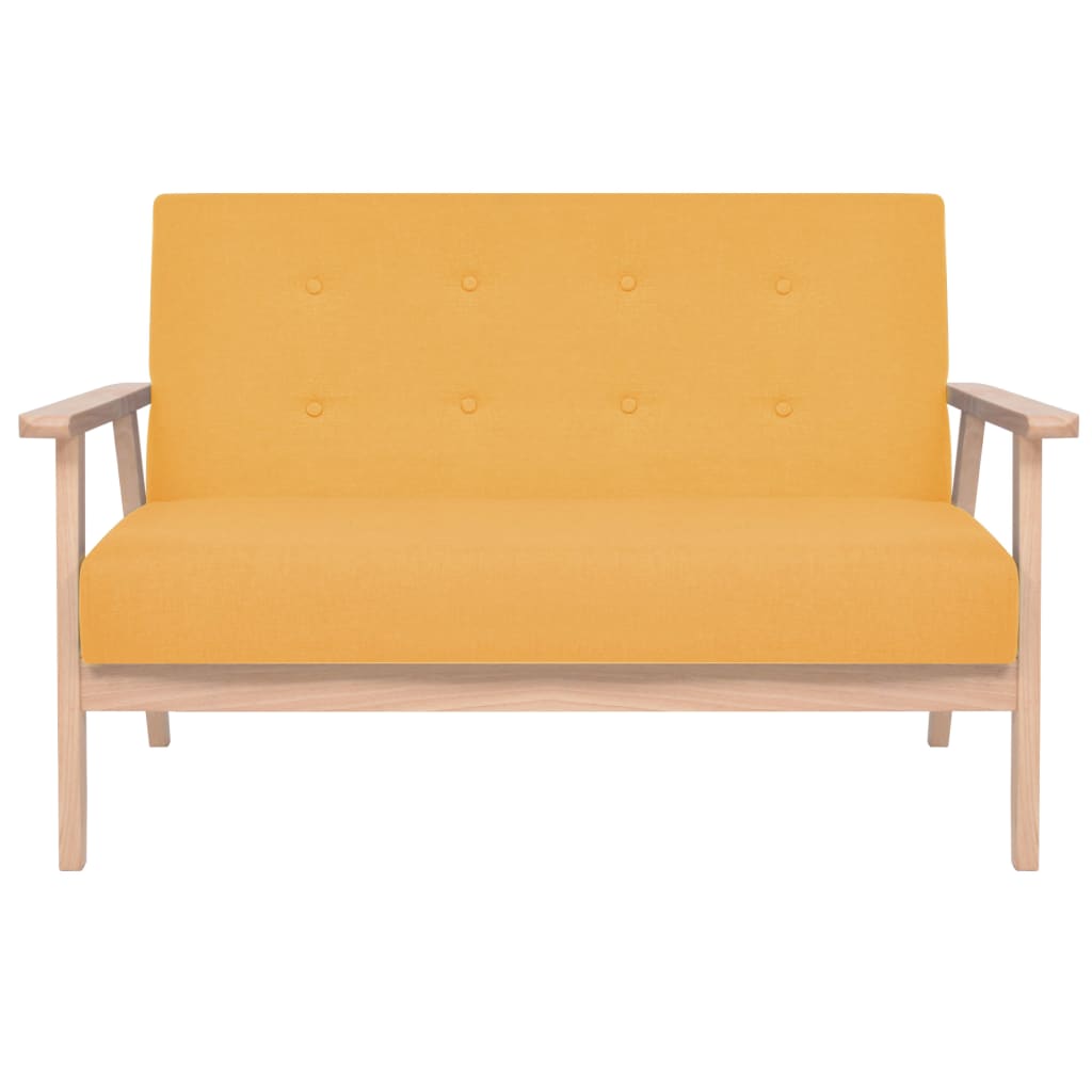 Ensemble de canapé 2 pcs Tissu jaune